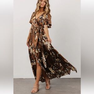 NWT Baltic Born Sicily Satin Maxi Dress Size L